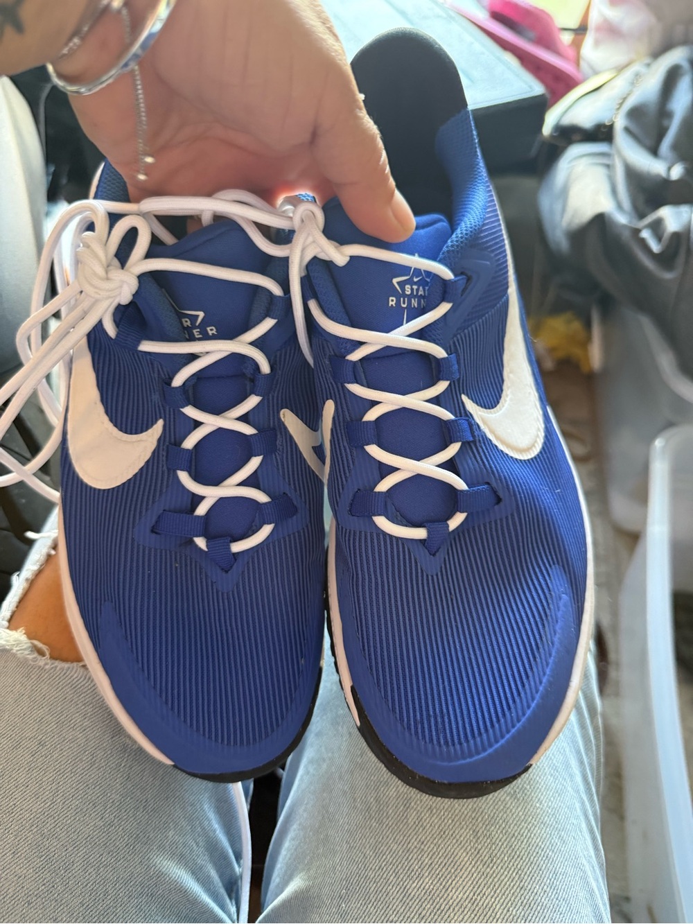 Nike Kids Royal Blue and White Running Sneakers